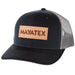 Navy and Charcoal Leather Patch Logo Mesh Back Cap