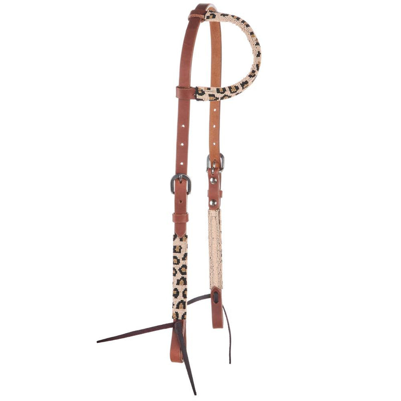 Beaded Leopard Single Ear Headstall