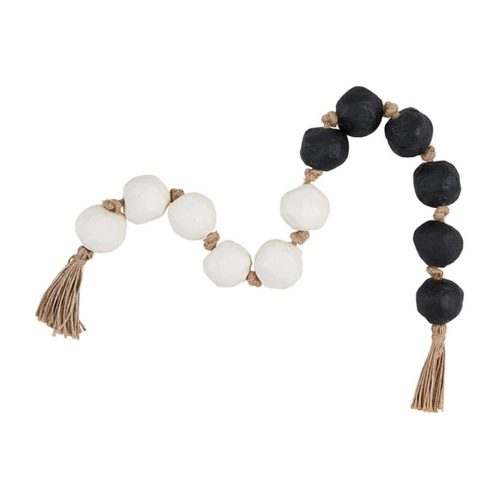 Black and White Paper Mache Beads
