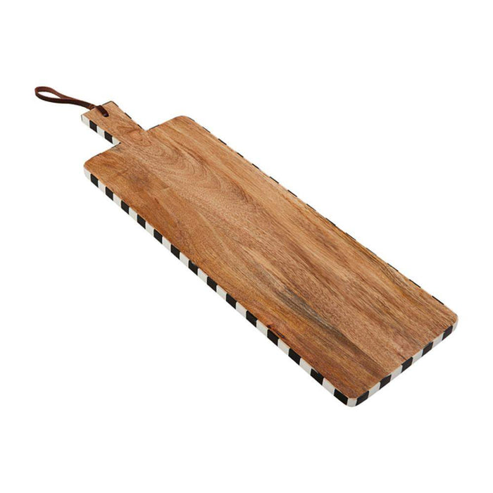 Mud Pie Long Bistro Checked Edge Board