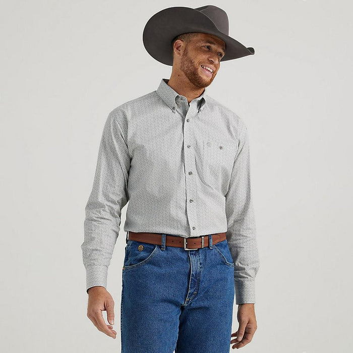 Mens George Strait Grey Printed Shirt