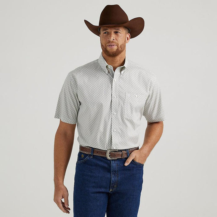 Mens George Strait Grey Printed Short Sleeve Shirt