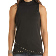 Panhandle Women's Black Sleeveless Studded Top