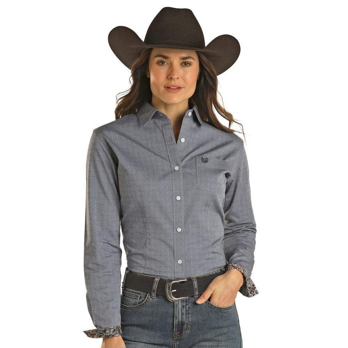 Panhandle Womens Long Sleeve Button Down