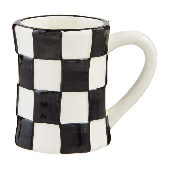 Mud Pie Large Check Bistro Mug