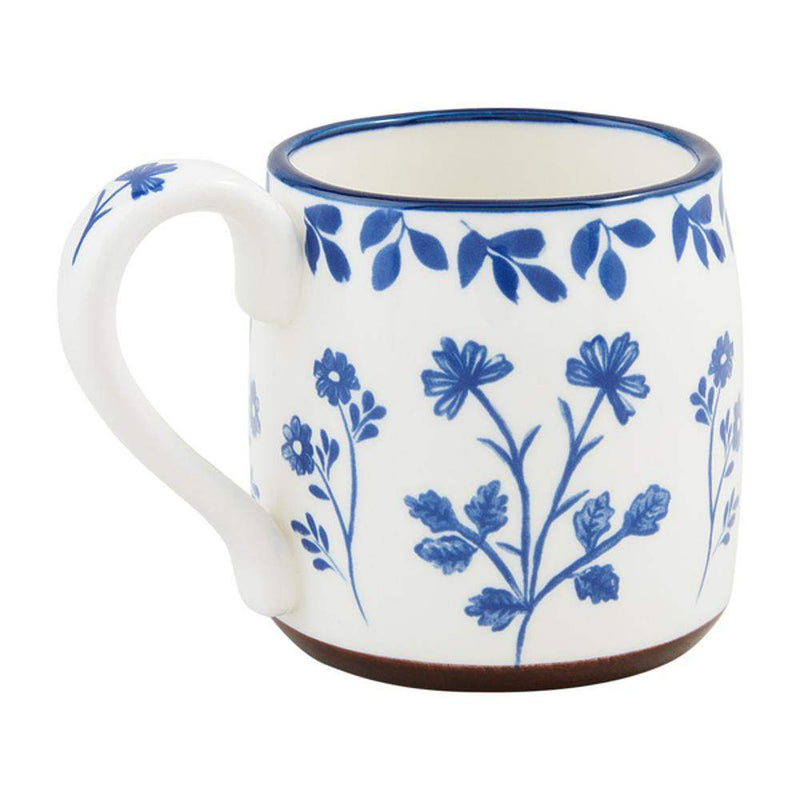Mud Pie All Over Blue Floral Mug