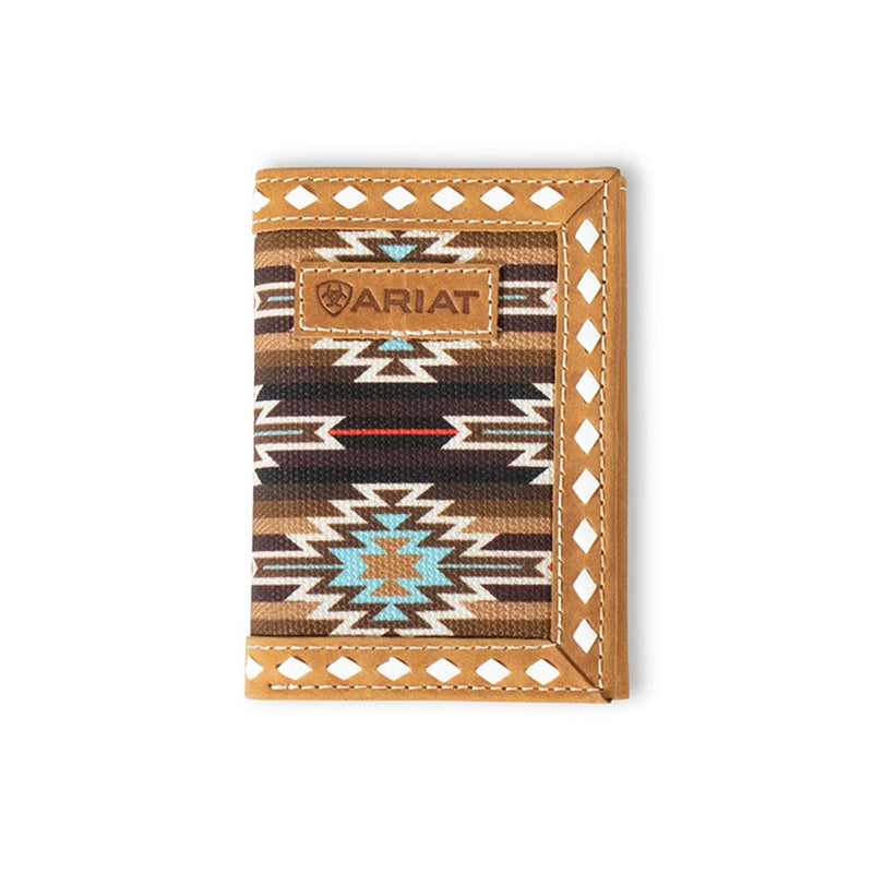 Ariat Trifold Southwest Brown Wallet