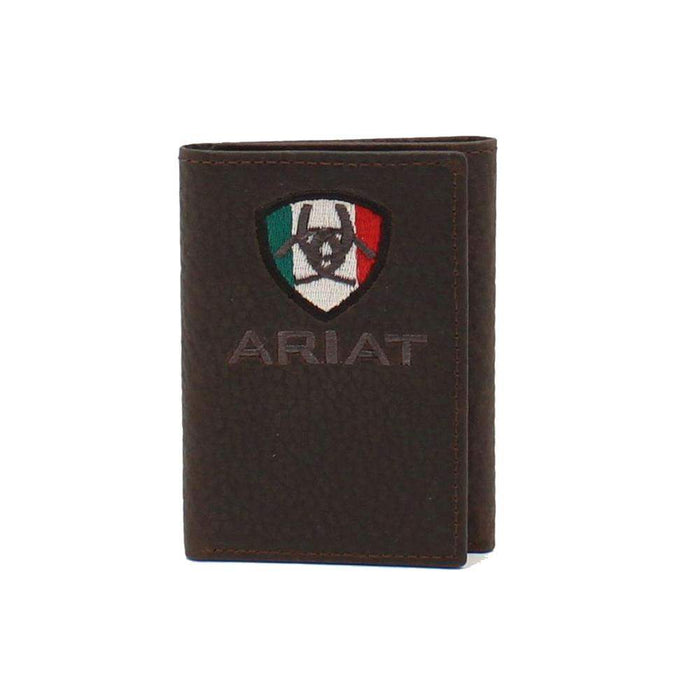 Ariat Trifold Mexico Flag Logo Wallet
