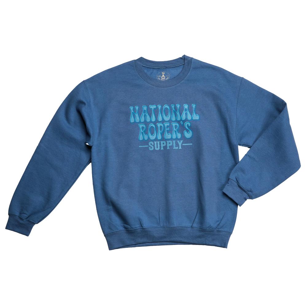NRS National Roper Supply Blue Crewneck