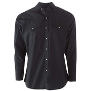 Ely Cattleman Long Sleeve Mens Tone on Tone Black