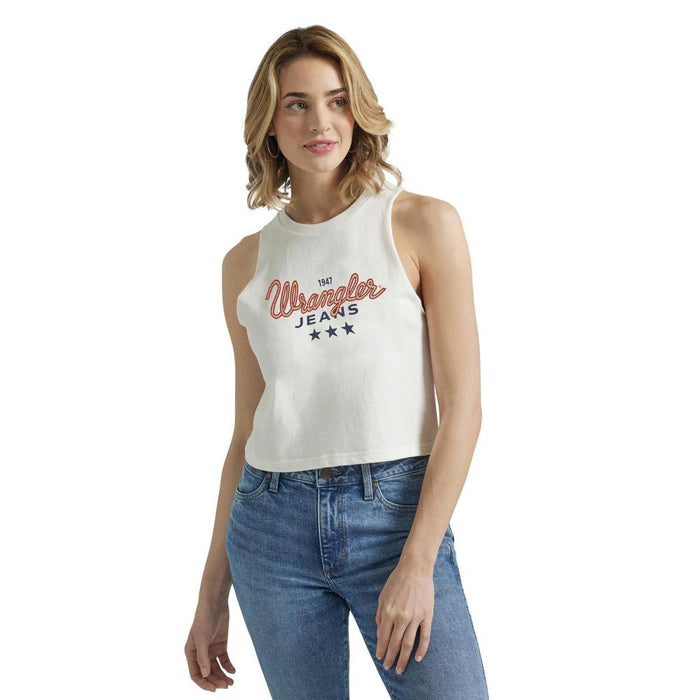 Womens White Red White Blue Tank