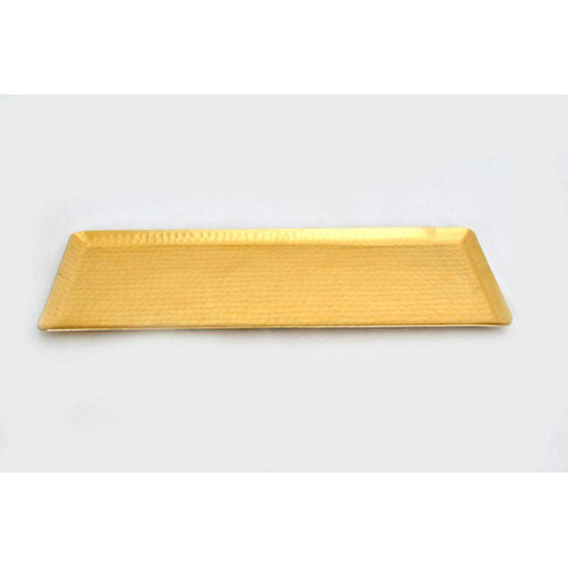 India Handicrafts Large Gold Hammered Tray