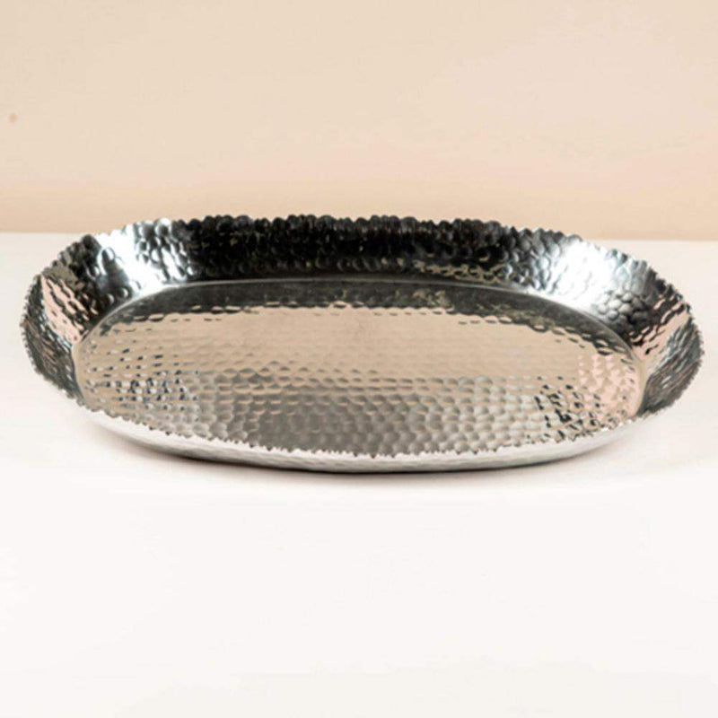 India Handicrafts Hammered Oval Cutting Tray