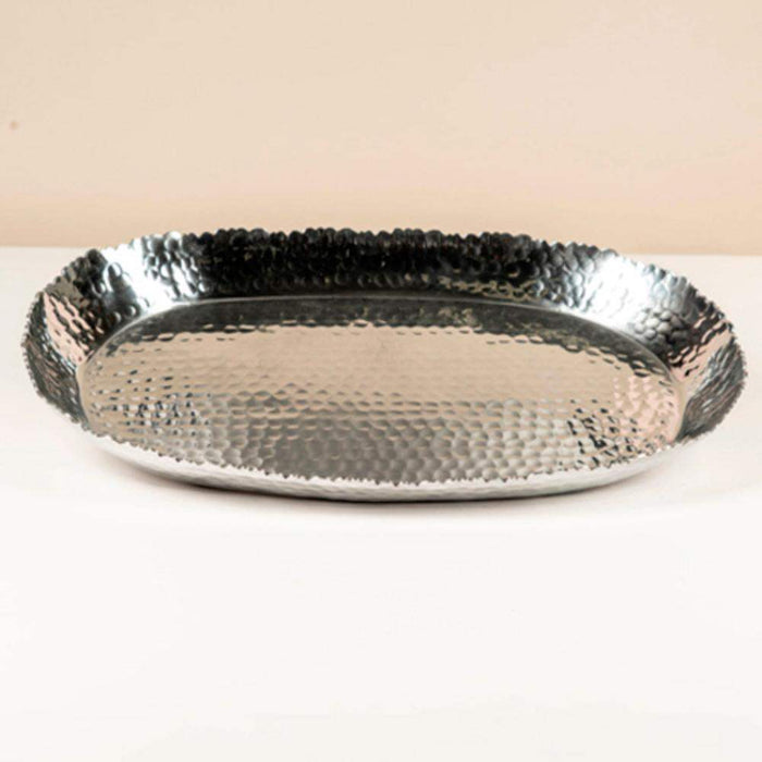 India Handicrafts Hammered Oval Cutting Tray