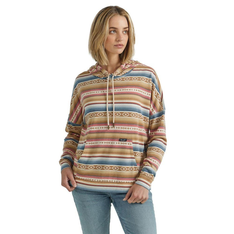 Women's Gold and Blue Aztec Hoodie