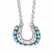 NRS Sterling Silver & Turquoise Horseshoe Necklace