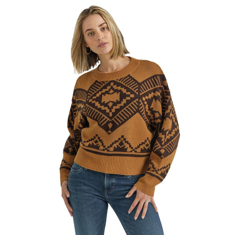 Women's Brown Crew Sweater