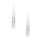NRS Stamped Sterling Silver Dangle Earrings