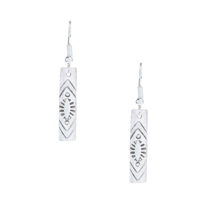 NRS Stamped Sterling Silver Dangle Earrings
