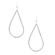 Sterling Silver Twisted Rope Teardrop Earrings