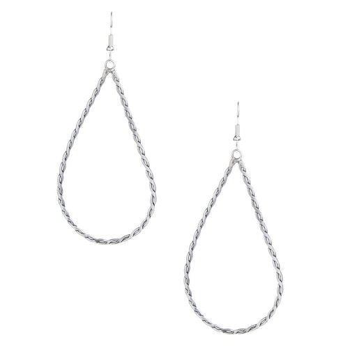 Sterling Silver Twisted Rope Teardrop Earrings