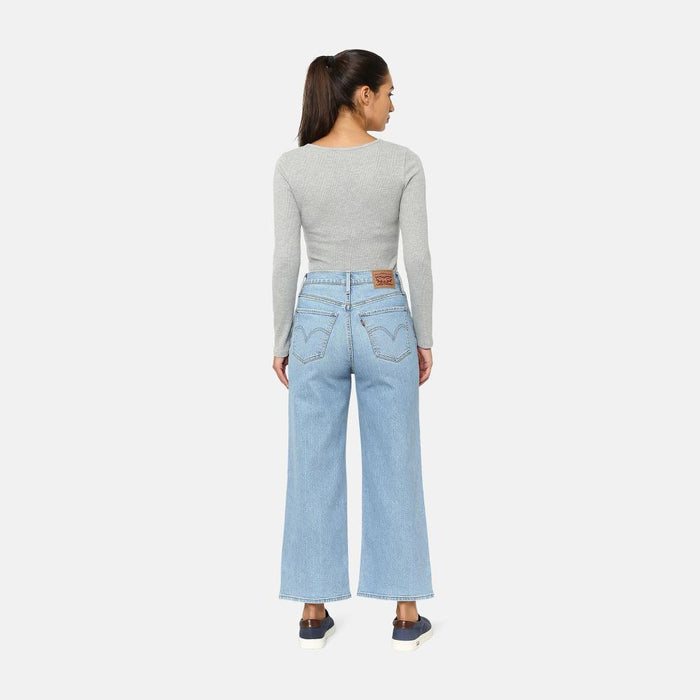 Women's High Rise Wide Leg Ankle Jeans