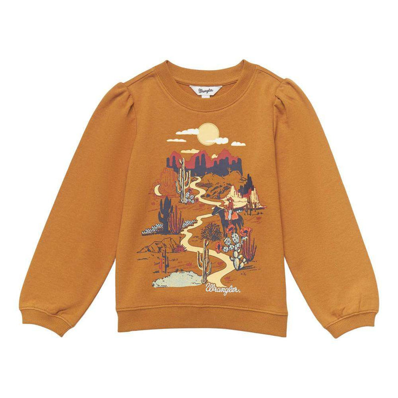 Girl's Brown Desert Scene Sweatshirt
