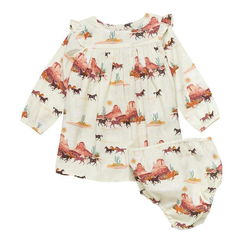 Baby Girl's White Desert Scene Dress