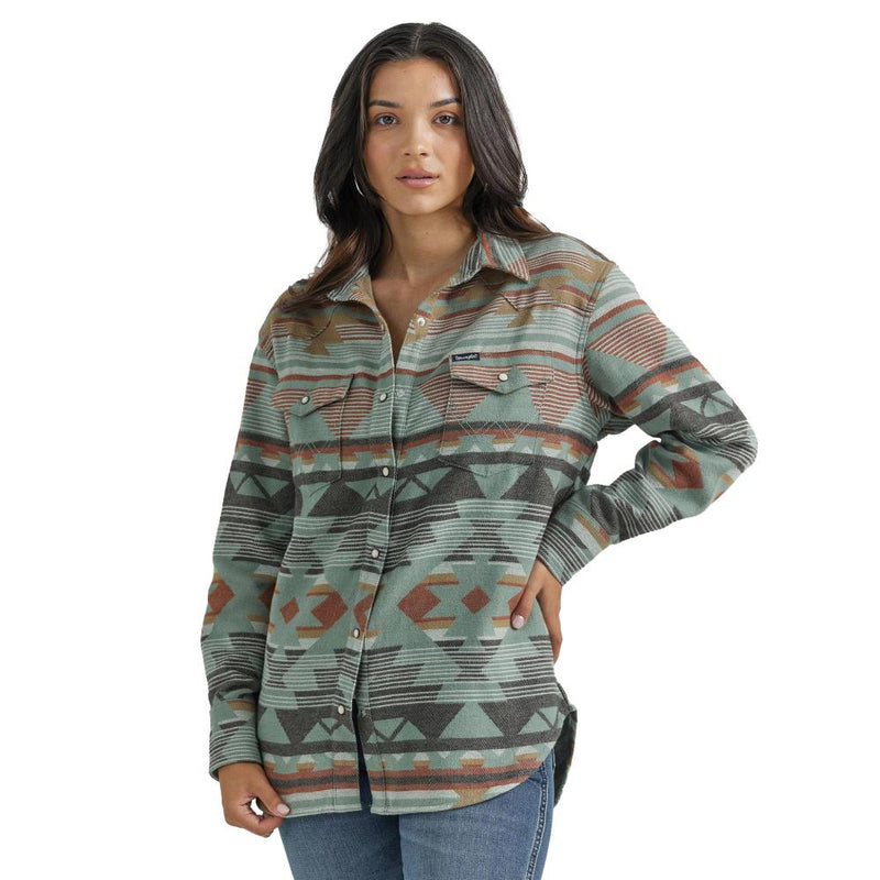 Women's Aztec Boyfriend Snap Shirt