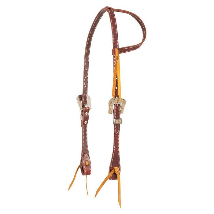 Stitched Latigo Square Buckle Headstall