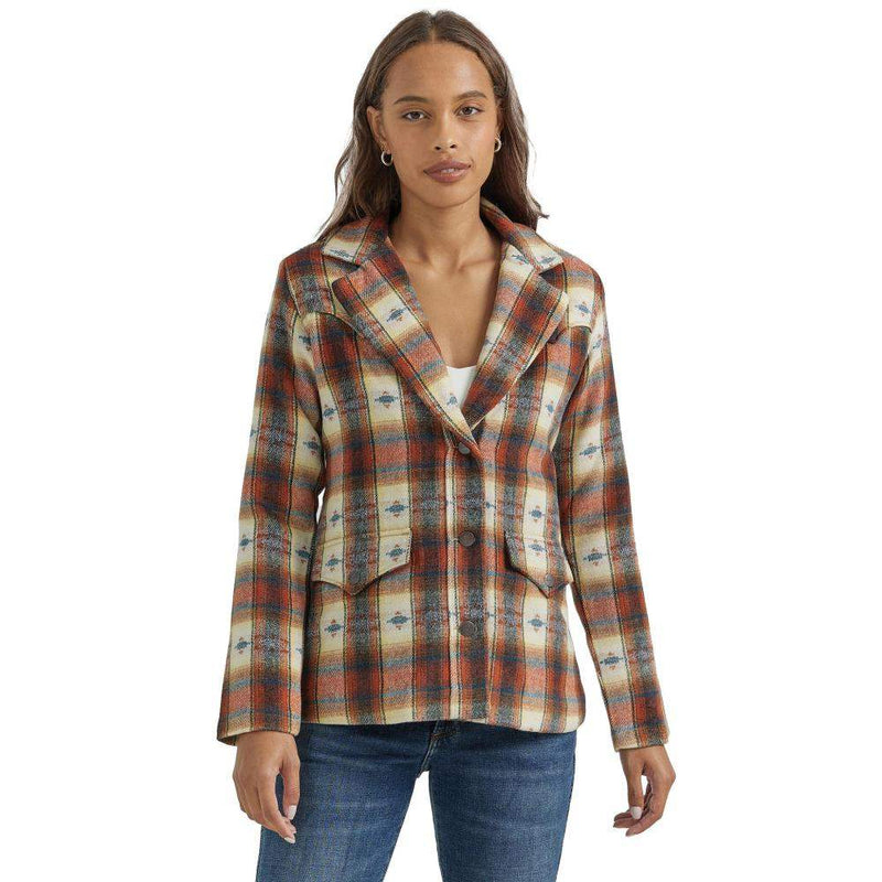 Women's Red Plaid Blazer