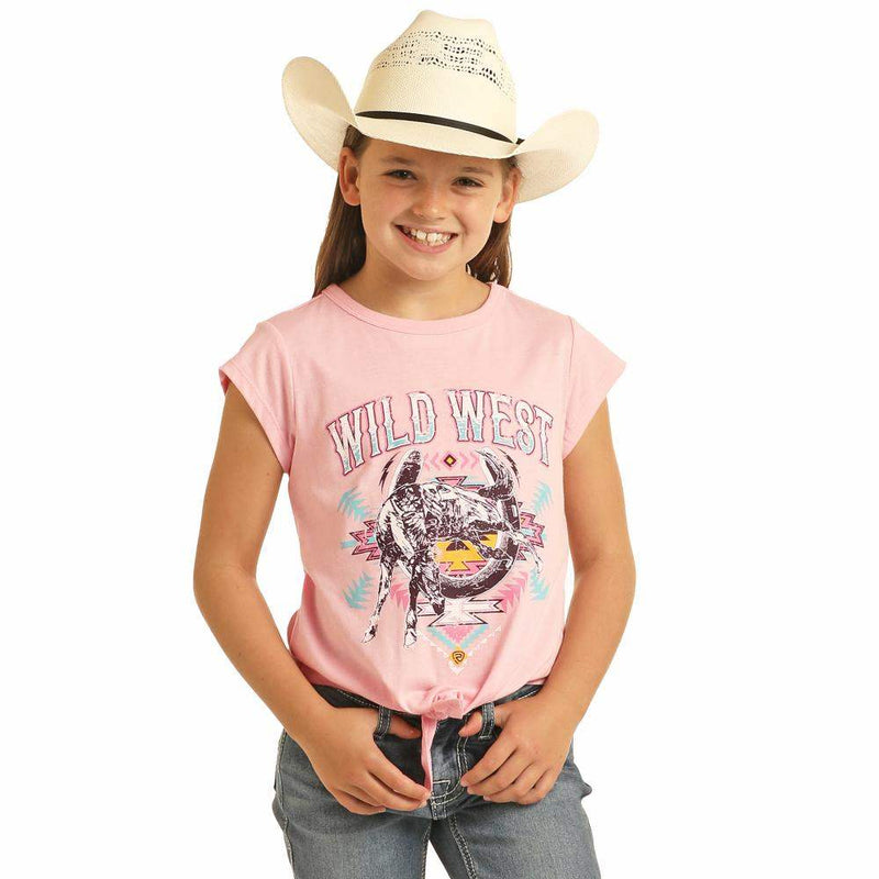 Rock & Roll Denim Girl's Pink Wild West Graphic Tee