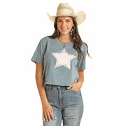 Women's Blue Star Applique Tee