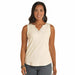 Women's Cream Studded Notch Neck Tank