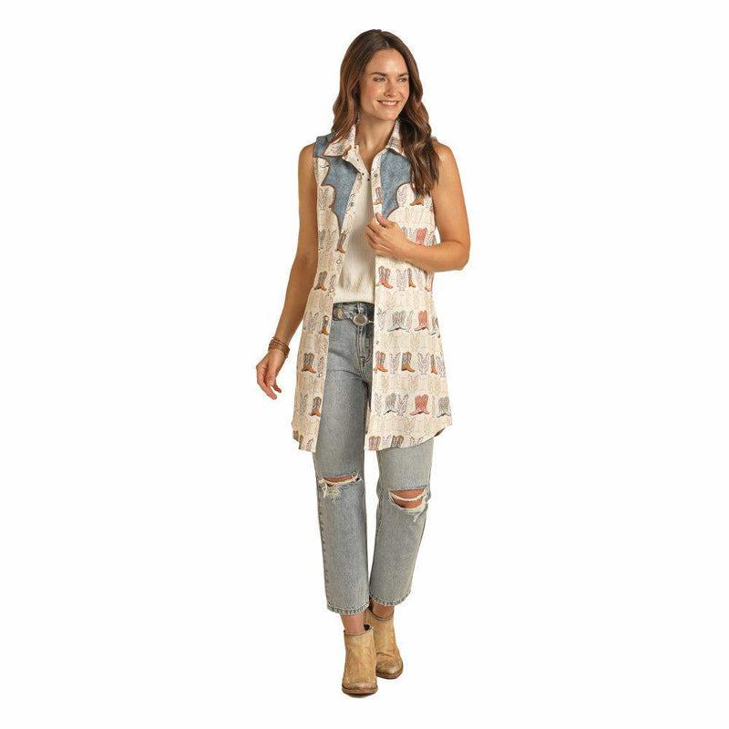Women's Sleeveless Snap Shirt Dress