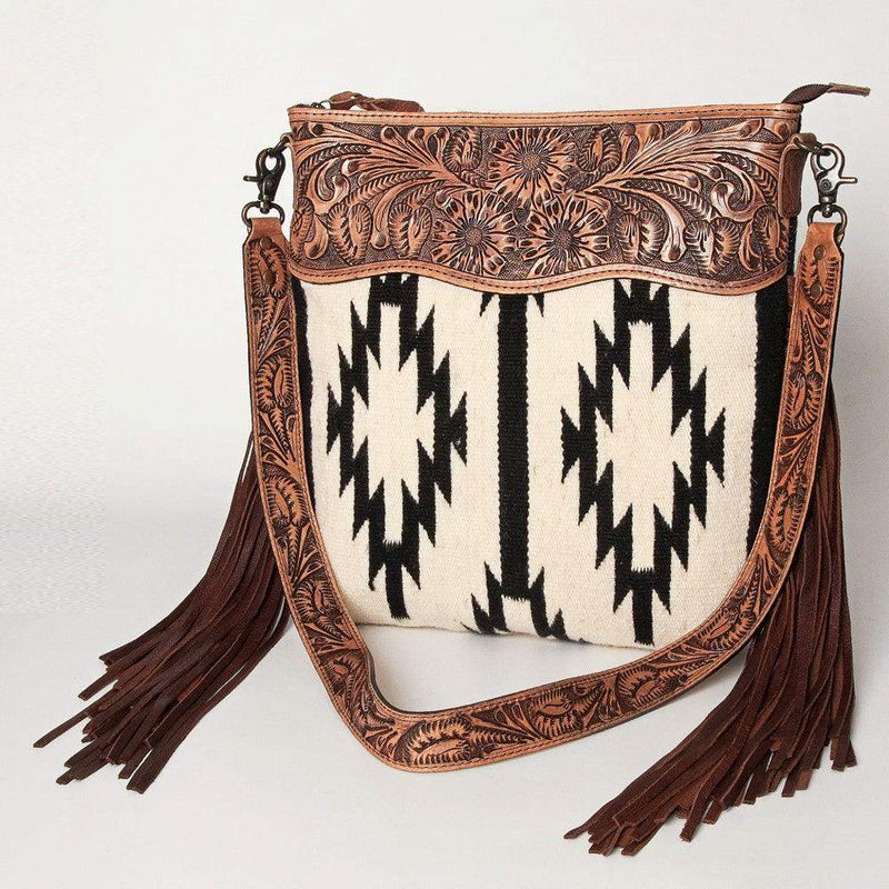 Tooled Leather Saddle Blanket Bag