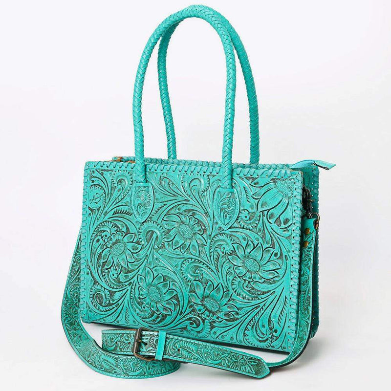 American Darling Leather Tooled Tote