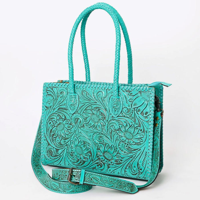 Leather Tooled Tote