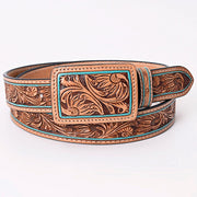 Turquoise Trim Tooled Belt