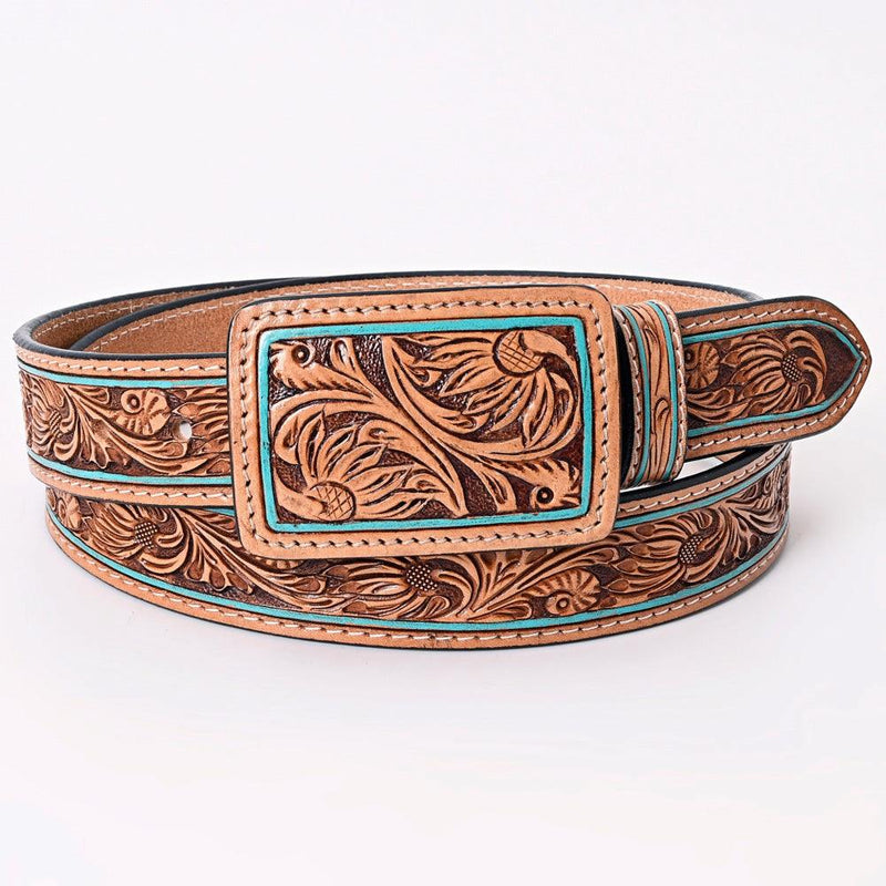 Turquoise Trim Tooled Belt