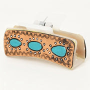 Tooled Leather Hair Clip