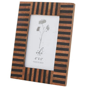 India Handicrafts Black and White Stripe Photo Frame