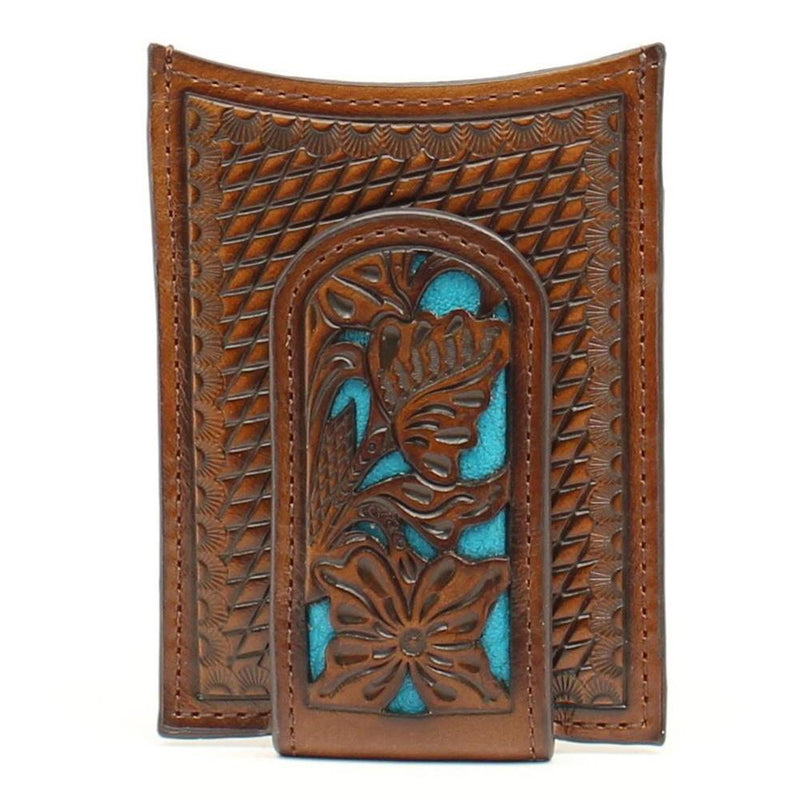 Nocona Floral Overlay Money Clip Wallet