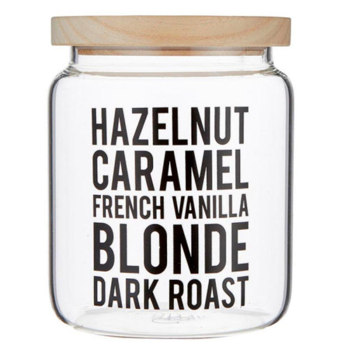 Hazelnut and Caramel Glass Canister