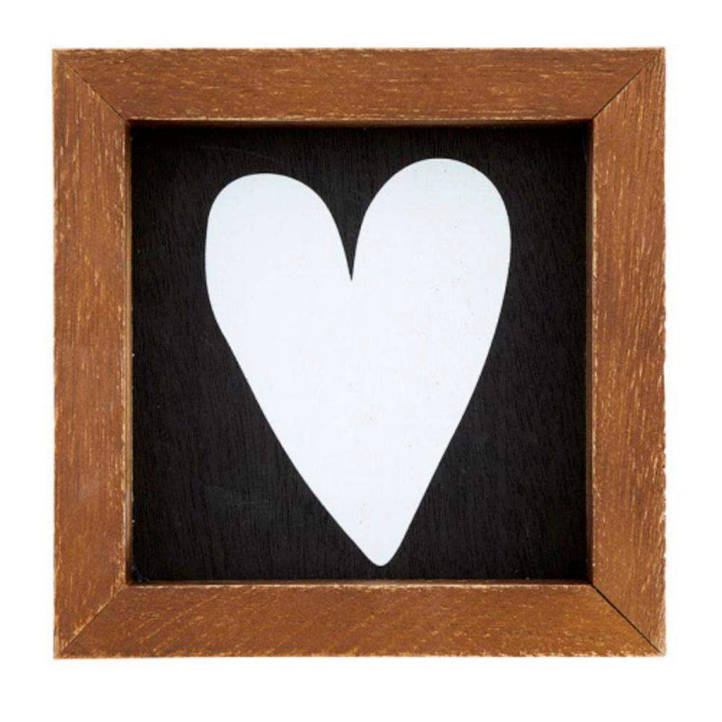 Creative Brands Mini White Heart Wood Sign