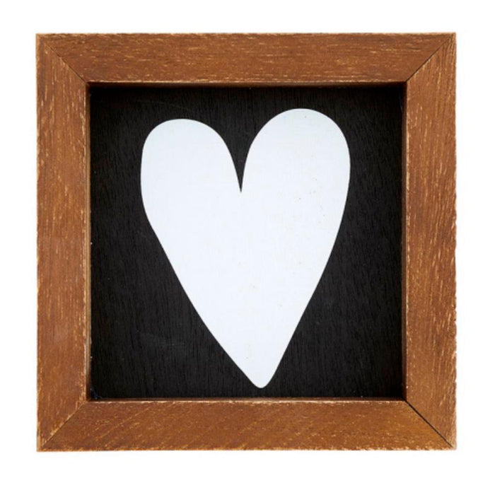 Mini White Heart Wood Sign
