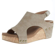 Women`s Carley Camel Smooth Wedge Sandal