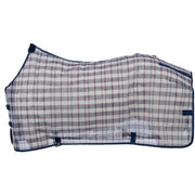 Blue Navy Plaid Deluxe Mesh Fly Sheet for Horses
