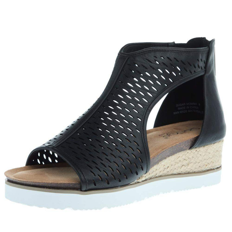 Womens Corky Sugar Momma Black Wedge Sandal