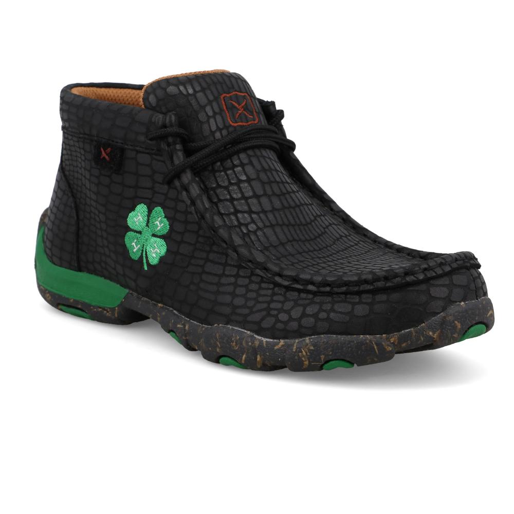 Twisted X Youth 4-H Black and Kelly Green Chukka Driving Moc
